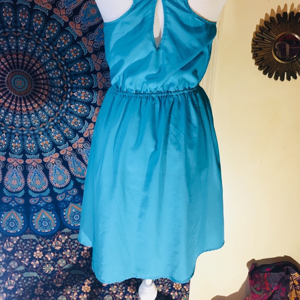 Teal blue dress Sz small silky soft ❤️ - Picture 3 of 7